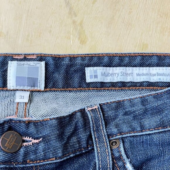 Salt Bootcut Jeans Sz 12 /31 Mulberry Street Medium Rise 26.5" Inseam USA Made - Picture 3 of 12